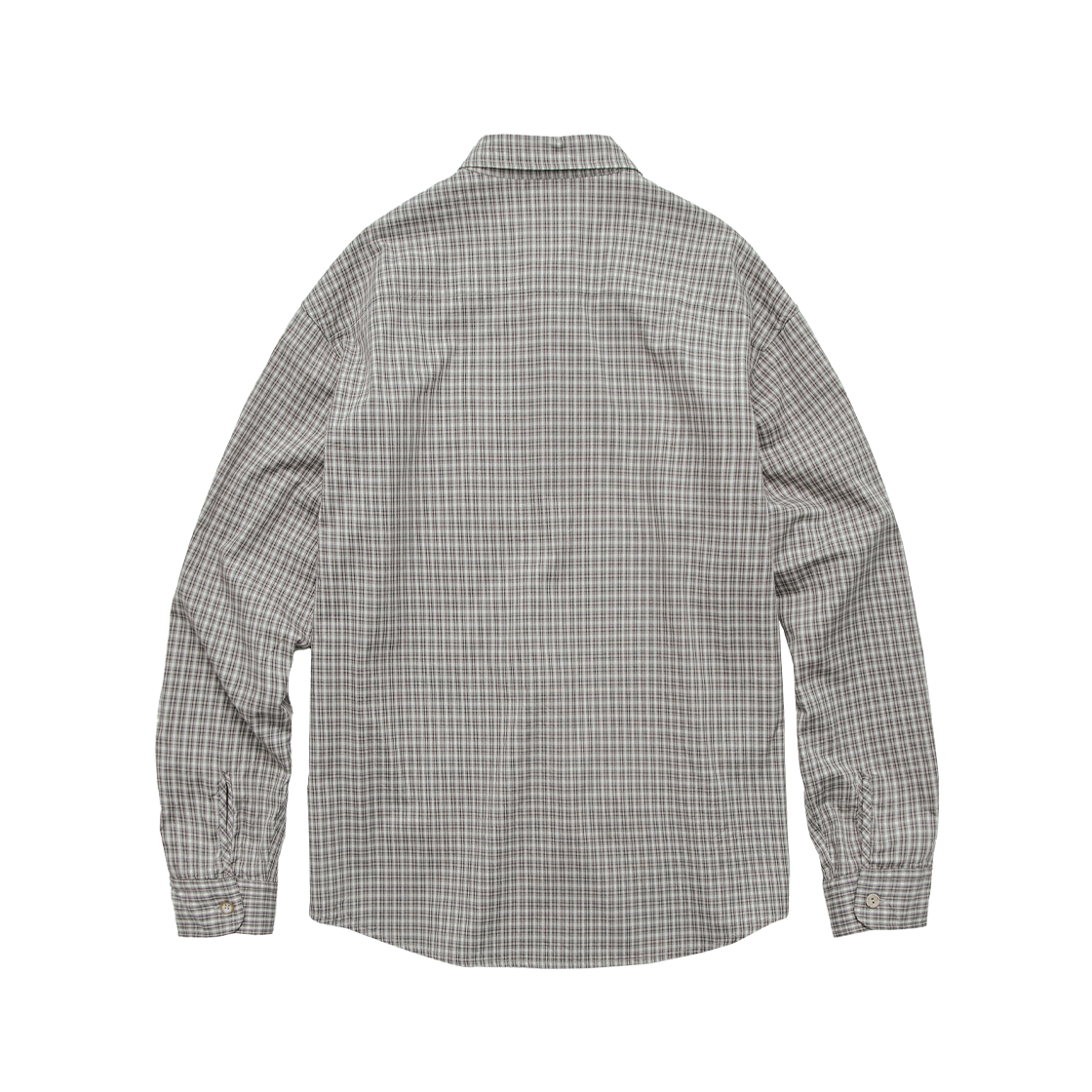 폴리테루 루즈드 체크 셔츠 그레이 베이지(Polyteru Loosed Check Shirts Gray Beige) - 2