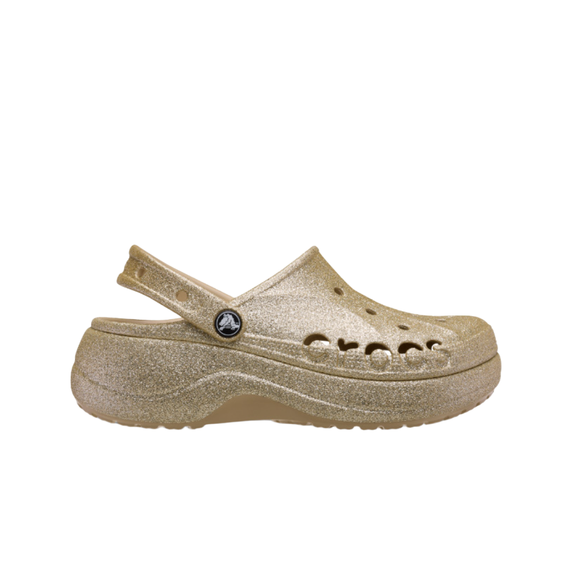 208459-212 (W) Crocs Baya Platform Glitter Clog Chai