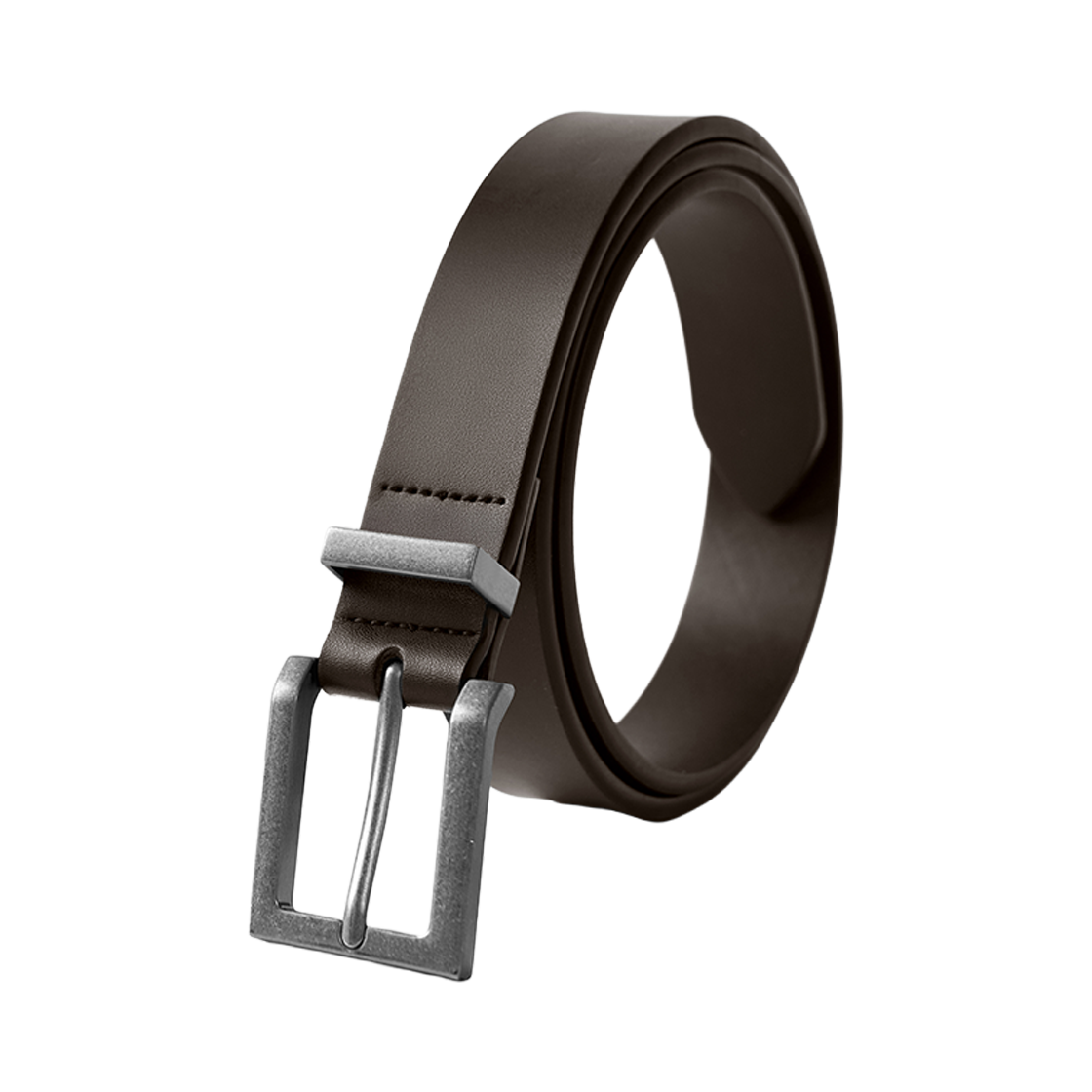 누아트스튜디오 클래식 스퀘어 레더 벨트 브라운 스크레치 실버(NUARTSTUDIO Classic Square Leather Belt Brown Scratch Silver) - 3