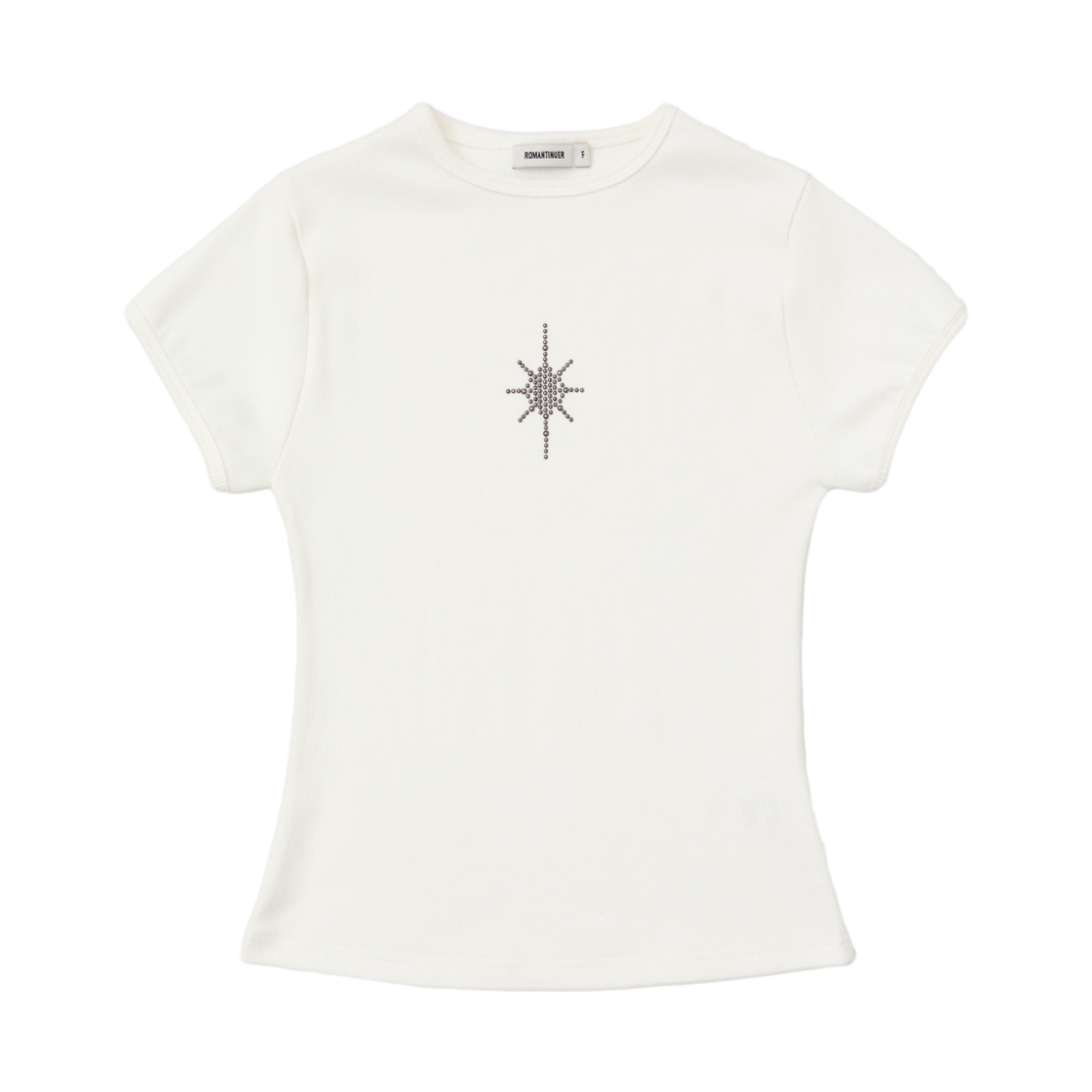 로맨티누어 미니 크로스 슬림핏 티셔츠 아이보리(ROMANTINUER Mini Cross Slim Fit T-Shirt Ivory) - 1