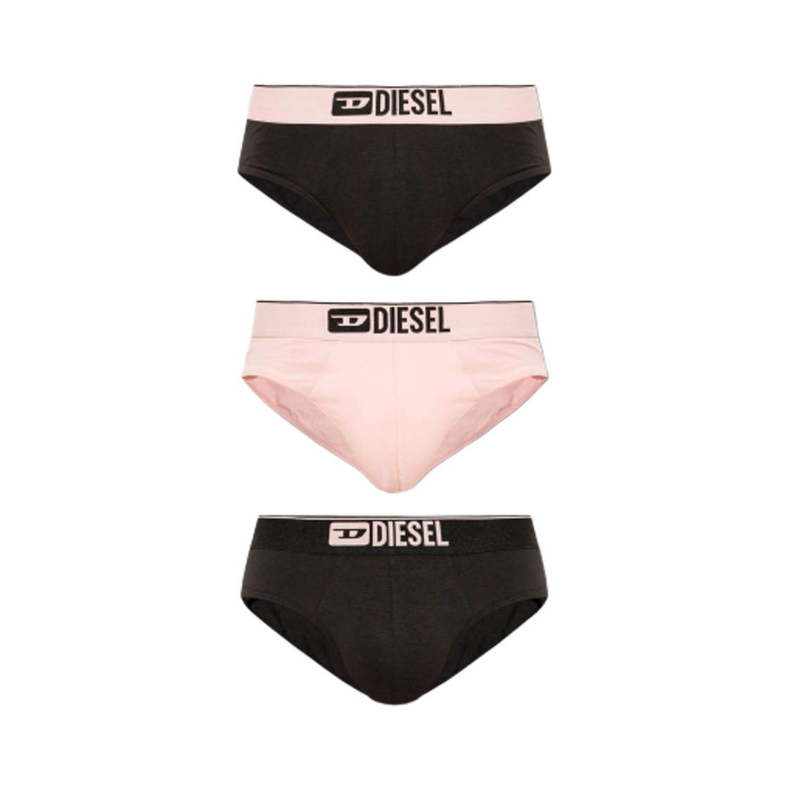 디젤 엄브르 앙드레 브리프 핑크 블랙 (3개입)(Diesel Umbr Andre Briefs Pink Black (3 Pack)) - 1