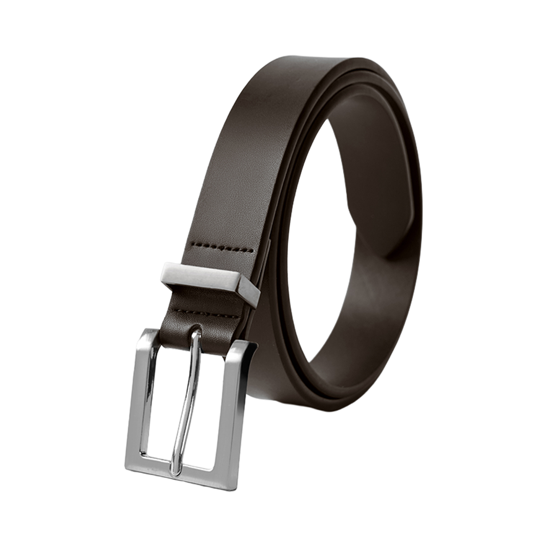 누아트스튜디오 클래식 스퀘어 레더 벨트 브라운 실버(NUARTSTUDIO Classic Square Leather Belt Brown Silver) - 3