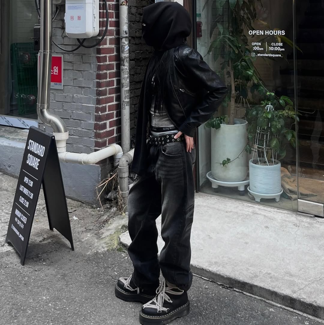 ersco Wahed Regular Jeans Black 착용 스타일 - 7