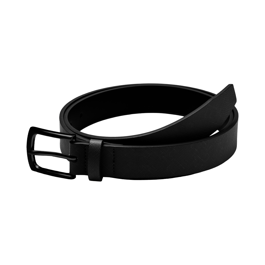 누아트스튜디오 모던 사피아노 스퀘어 레더 벨트 블랙 블랙(NUARTSTUDIO Modern Saffiano Square Leather Belt Black Black)