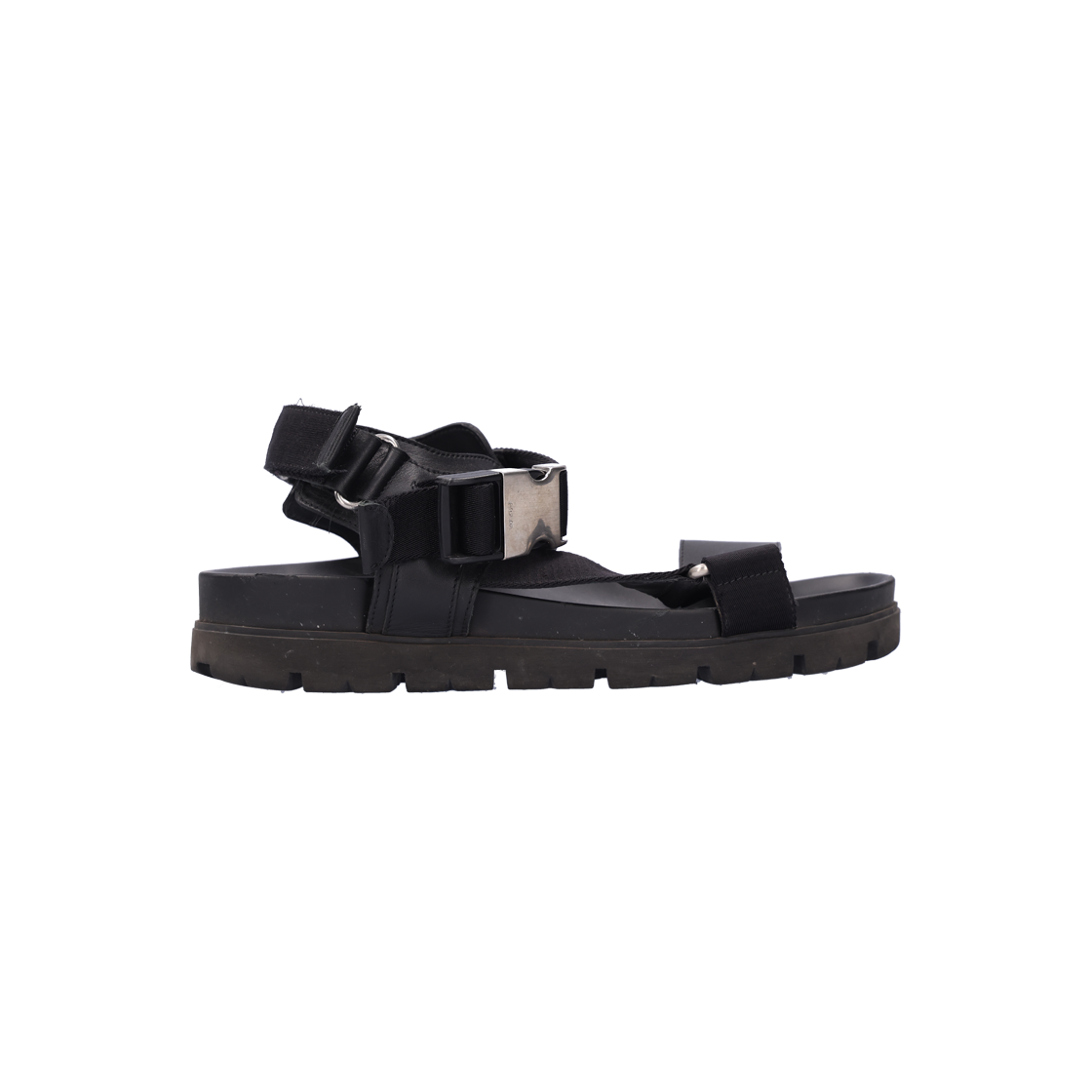 프라다 테이프 샌들 레더 블랙 7(Prada Tape Sandals Black Leather) - 1