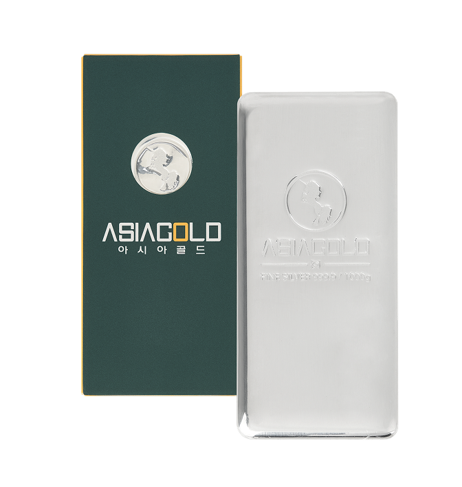 은 아시아골드 진공 실버바 999.9 1000g (초록색 상자)(Silver Asiagold Vacuum Seal Silver Bar 999.9 1000g (Green Box))
