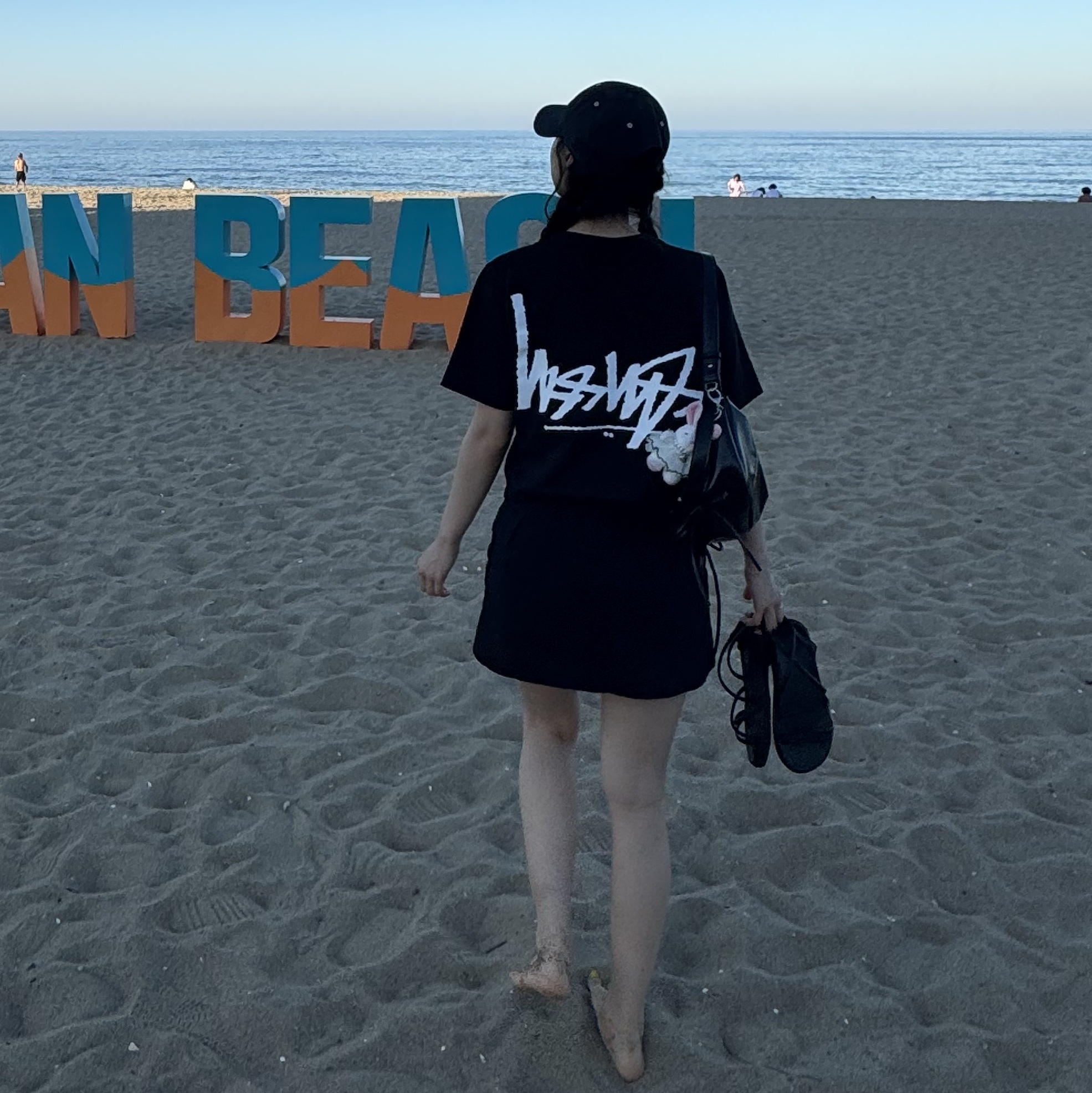 Stussy Flipped T-Shirt Black 착용 스타일