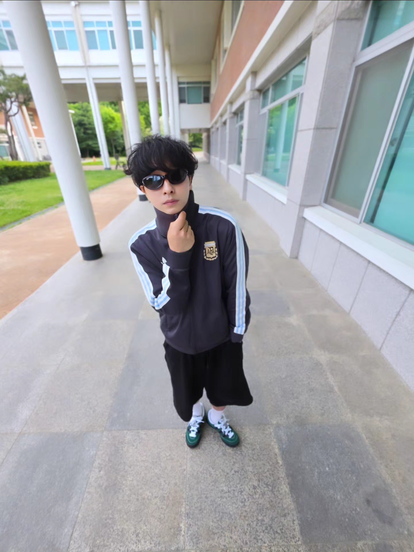 Adidas Argentina Beckenbauer Track Top Utility Black - KR Sizing, Adidas Argentina Beckenbauer Track Top Utility Black - US Sizing 착용 스타일 - 5