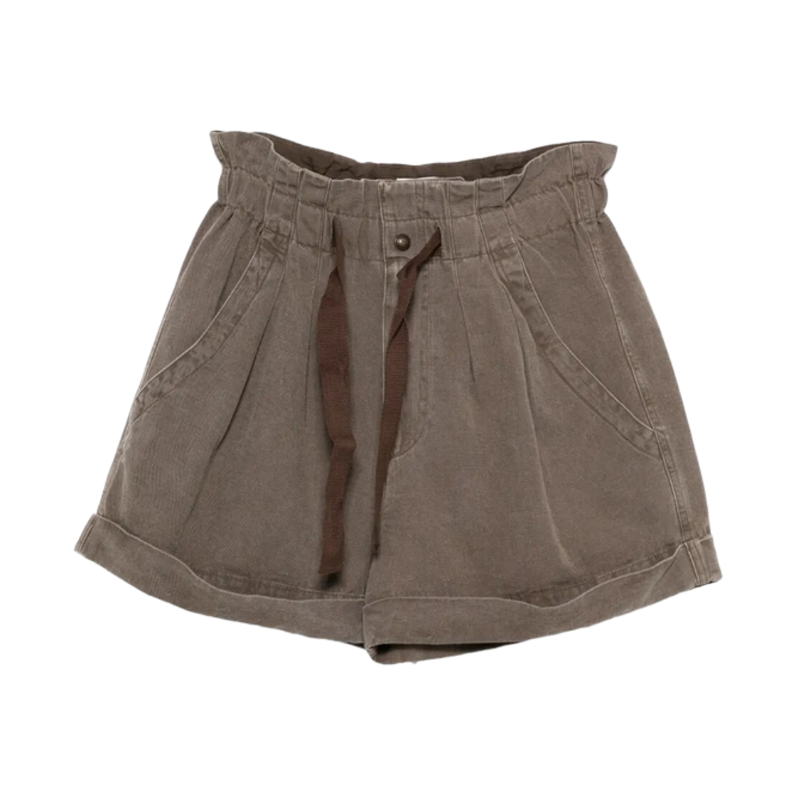 (W) 이자벨 마랑 니르마 코튼 리넨 캔버스 쇼츠 다크 브론즈 - 26SS((W) Isabel Marant Nirma Cotton Linen Canvas Shorts Dark Bronze - 26SS) - 1