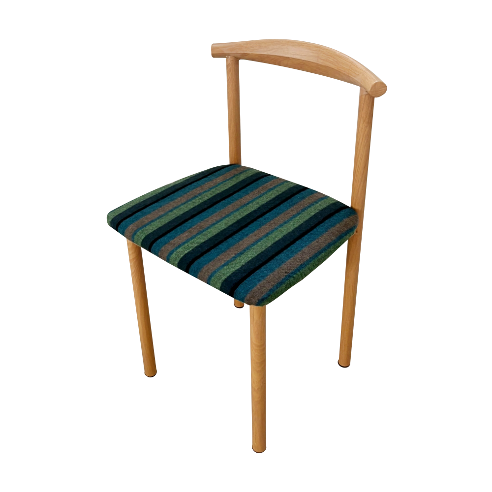 유라이크왓 스트라이프 등받이 의자 (그린)(you like what stripe backrest chair (green))
