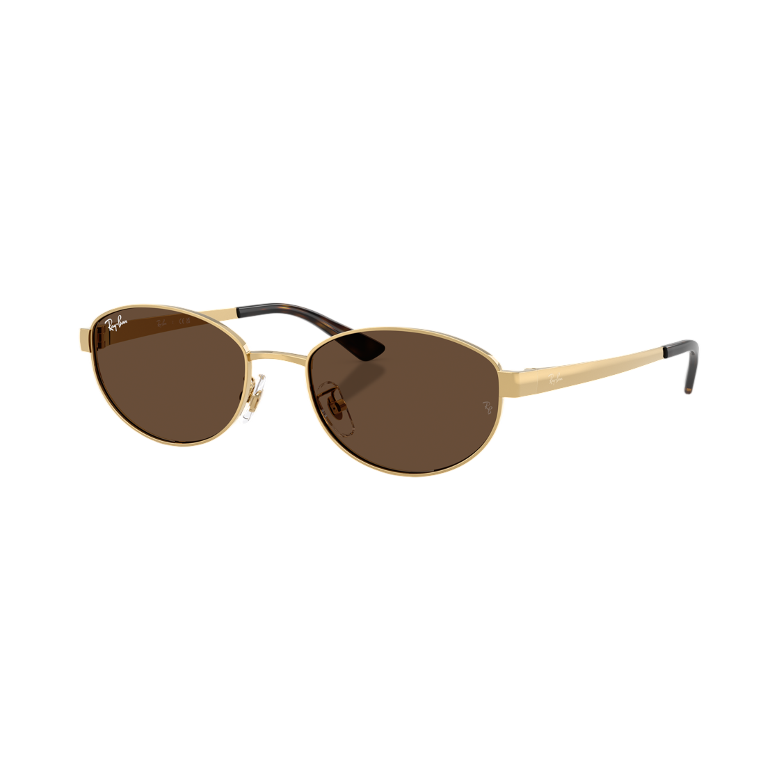 RB3774D-001/73 Ray-Ban RB3774D Polished Arista Gold Frame Dark Brown Lense Low Bridge Fit