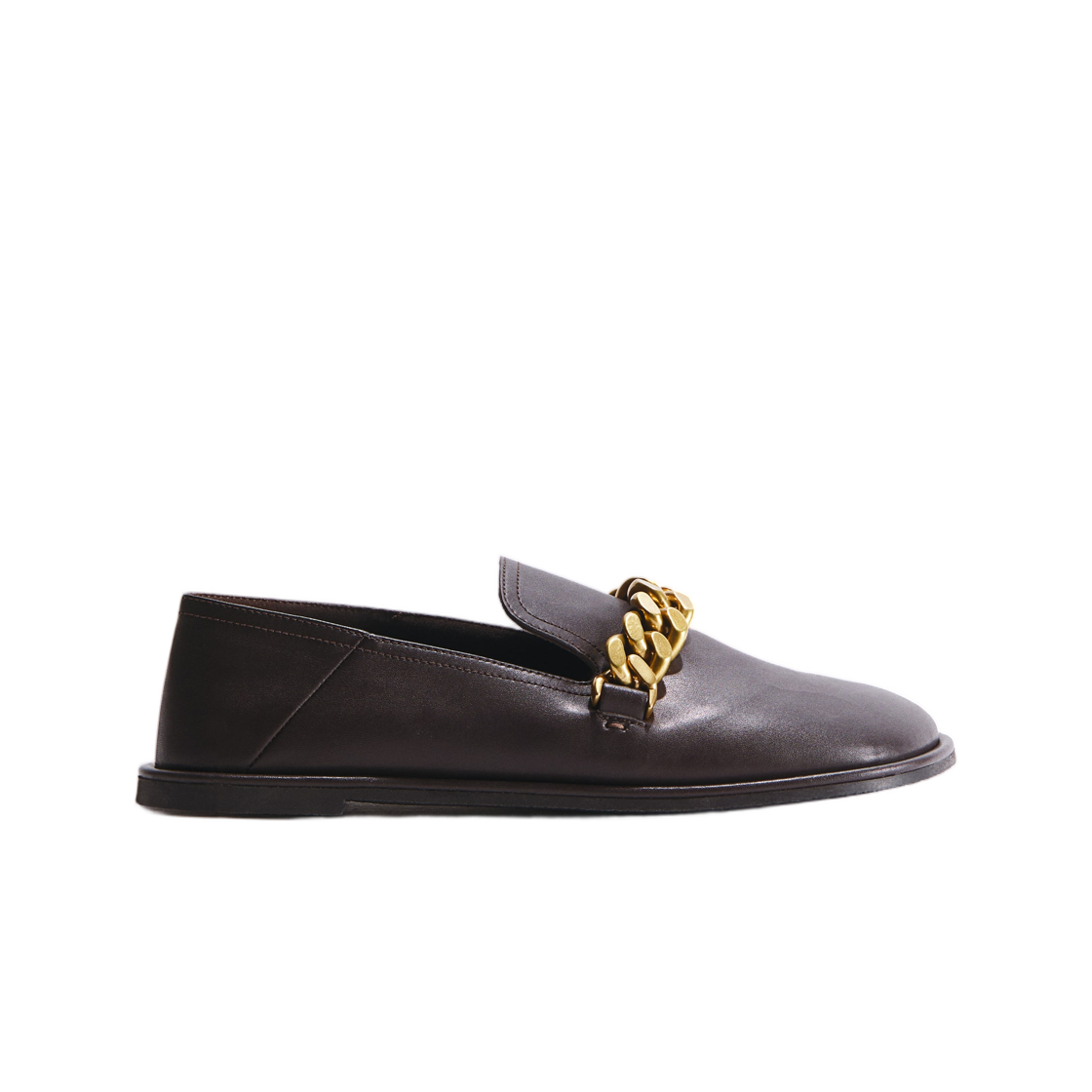 (W) 에이치앤엠 x 스텔라 맥카트니 체인 디테일 로퍼 다크 브라운((W) H&M x Stella McCartney Chain-Detail Loafers Dark Brown)