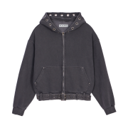 VOONT Eyelet Belt Hood Zip-up (CHARCOAL)