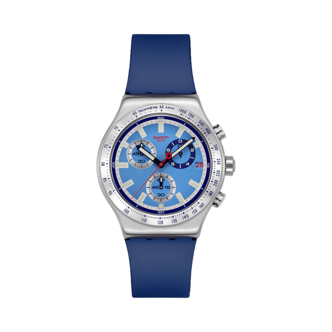 스와치 에센셜 스카이 리플렉티브 43mm 쿼츠 블루 그레이(Swatch Essentials Sky Reflective 43mm Quartz Blue Grey) - 1