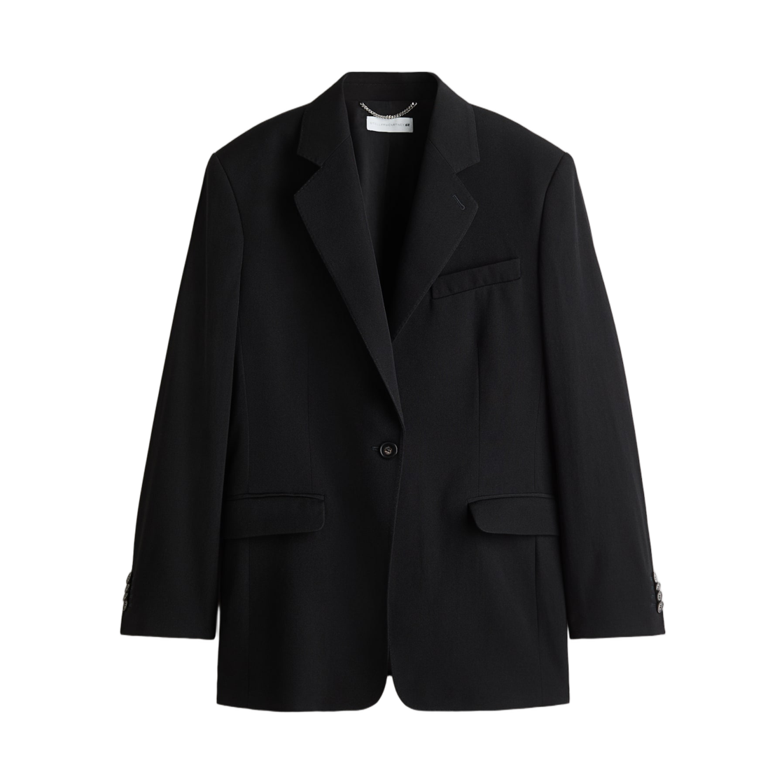 (W) 에이치앤엠 x 스텔라 맥카트니 싱글 브레스티드 울 자켓 블랙((W) H&M x Stella McCartney Single-Breasted Wool Jacket Black)