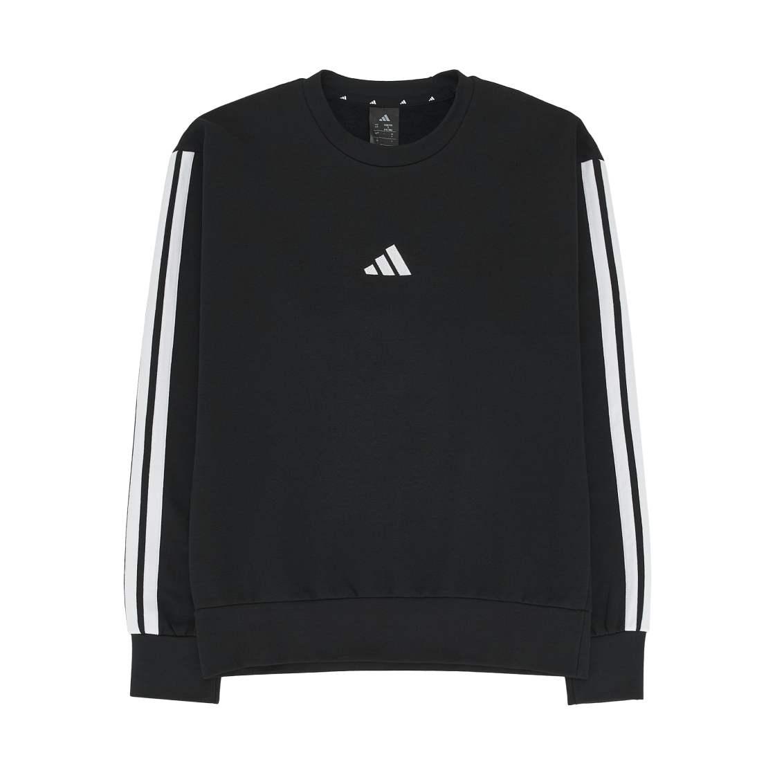 JE6304 Adidas Essentials 3-Stripes Fleece Sweatshirt Black White - KR Sizing