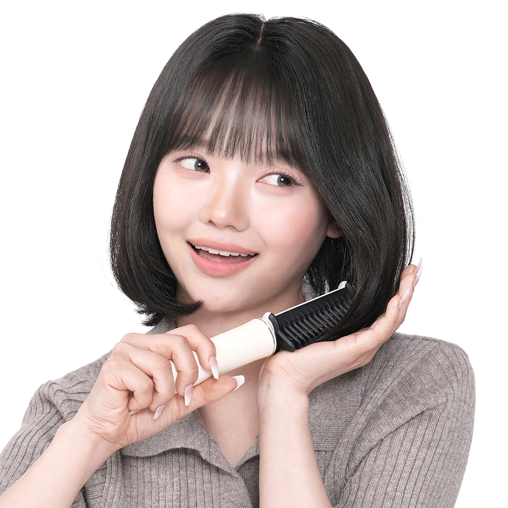 오브룸 무선 빗 고데기 미니 뿌리 볼륨 앞머리 뽕 휴대용 매직기 OV-HS22(OVROOM Wireless Hair Straightener Brush Mini: Portable Root & Bangs Volumizer (OV-HS22)) - 2