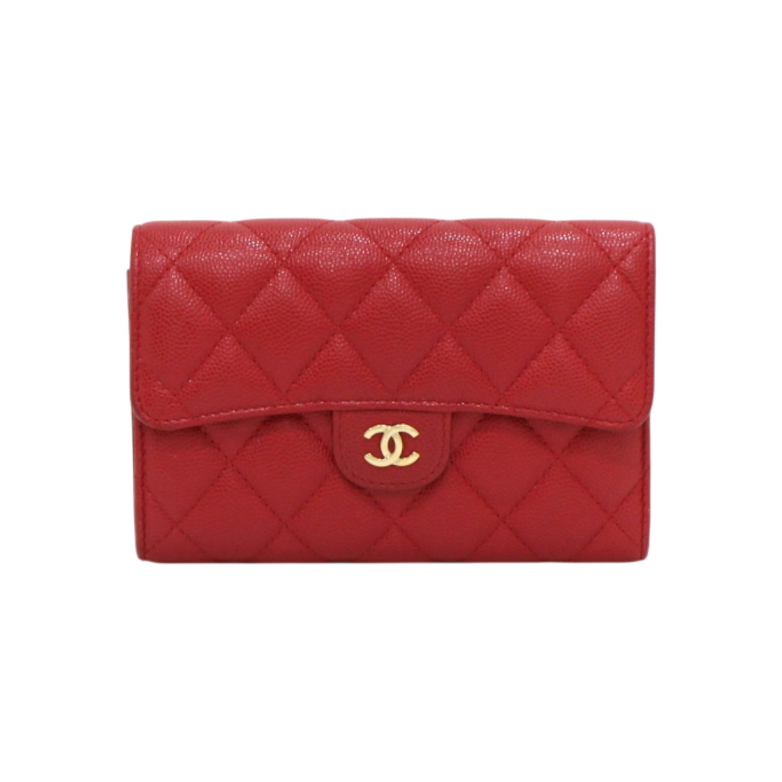 샤넬 AP0232 레드 캐비어 금장CC로고 플랩 클래식 여성 중지갑aa63477(Chanel AP0232 Red Caviar Gold CC Logo Flap Classic Women Wallet) - 1