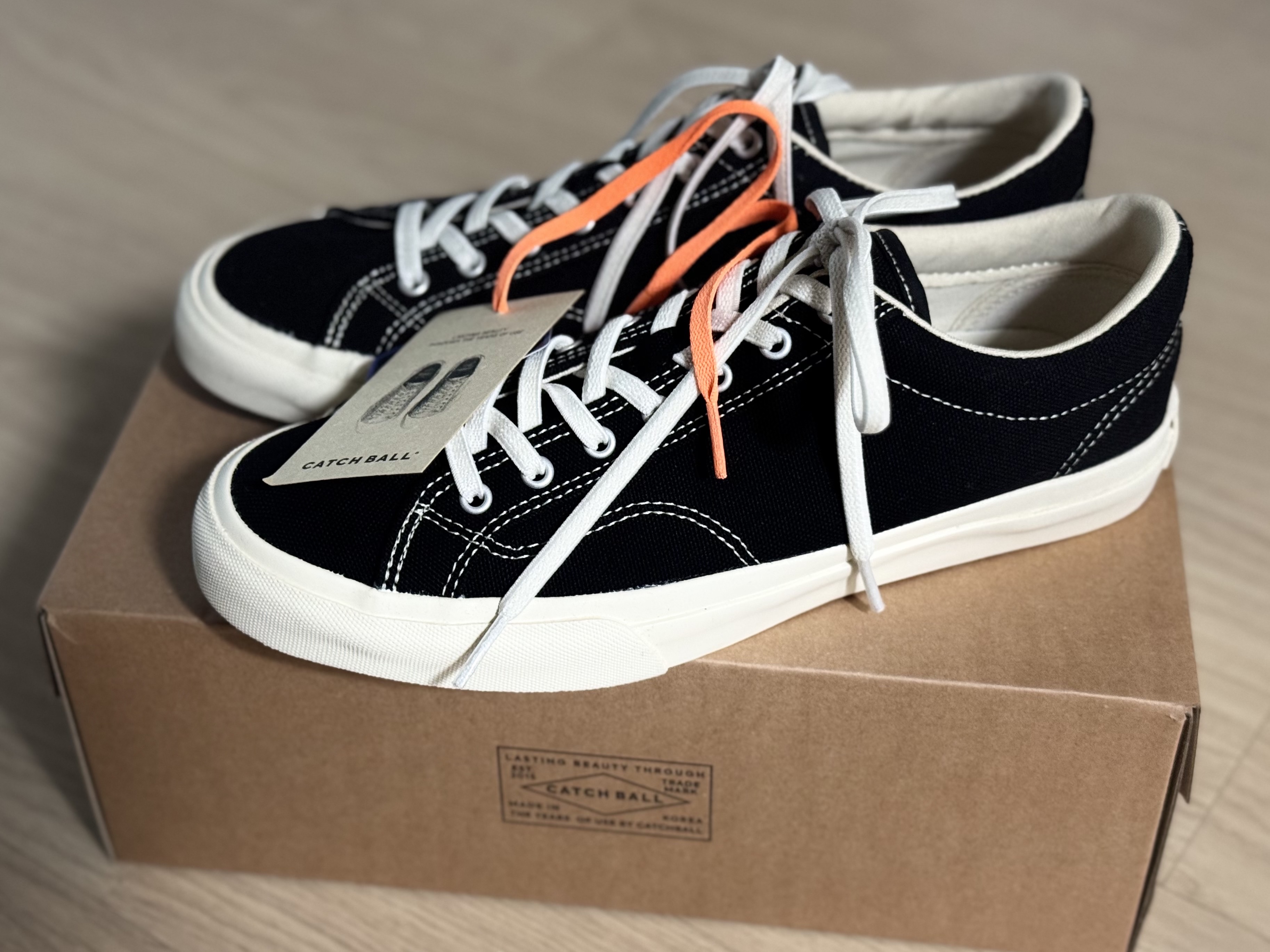 [무료 반품] Catch Ball BP02 Black, Moonstar Fine Vulcanized Low Basket Natural 착용 스타일 - 1