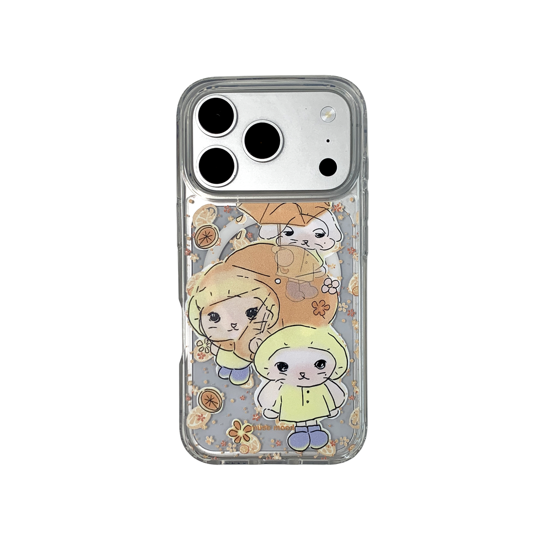 뮤즈무드 오렌지 레인 맥세이프 클리어 휴대폰 케이스(Musemood Orange Rain MagSafe Clear Phone Case)