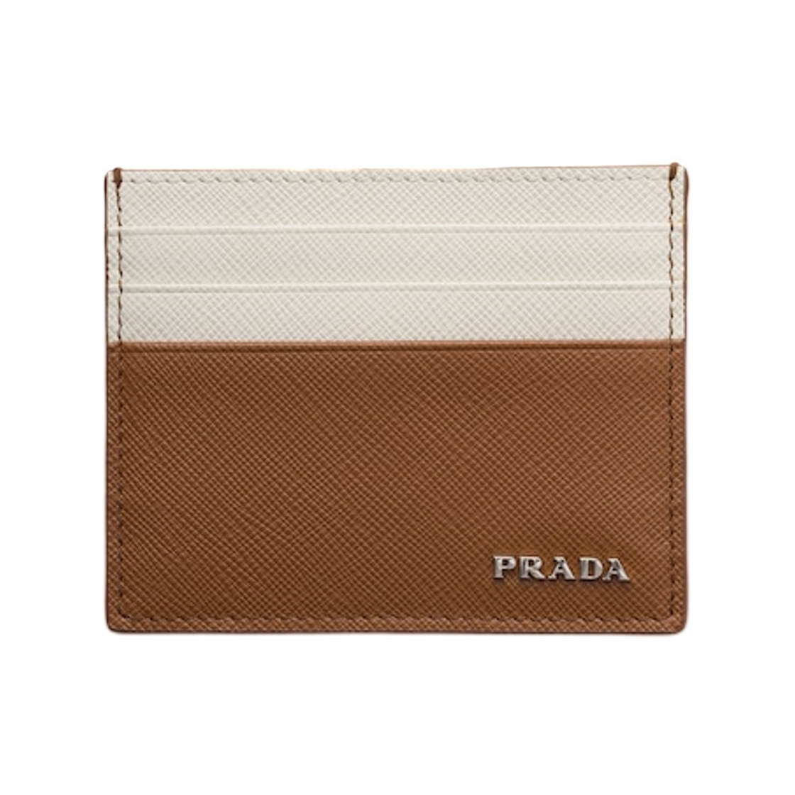 2MC025-2FPJ-F042X Prada Saffiano Leather Card Holder Leather Talc