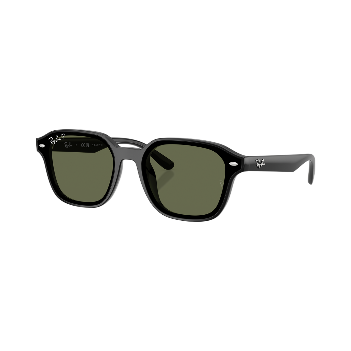 RB4458D-601/9A Ray-Ban RB4458D Polished Black Frame Dark Green Polarized Lense Low Bridge Fit