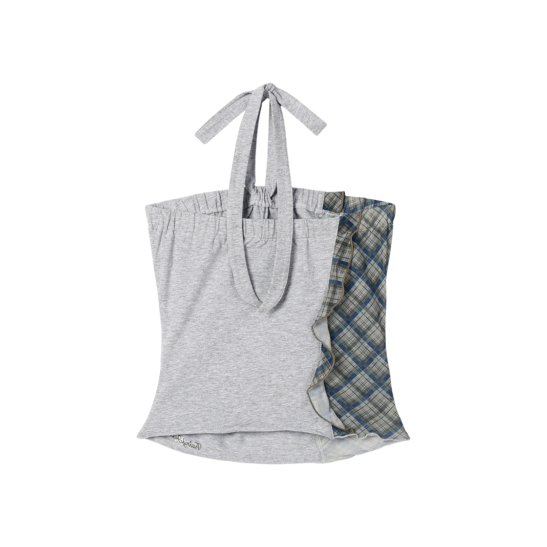 (W) 더바이닐하우스 믹스드 홀터넥 탑 그레이((W) Thevinylhouse Mixed Halterneck Top Grey) - 2