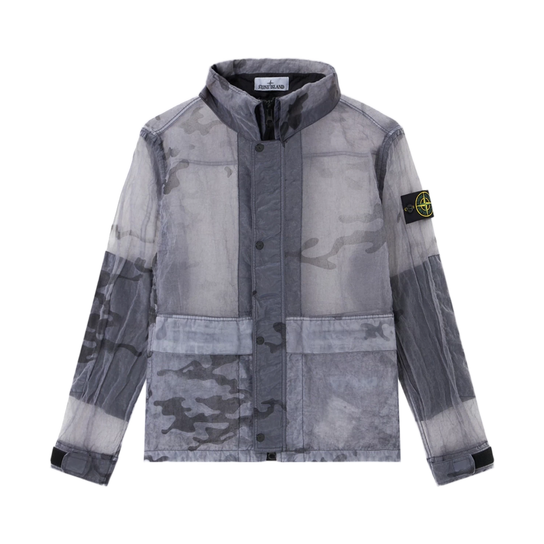 L1S1541001-15S00E8-V002D Stone Island 4100115 Faded Camo Monofilament-OVD Field Jacket with Anti-Drop Blue Grey - 26SS