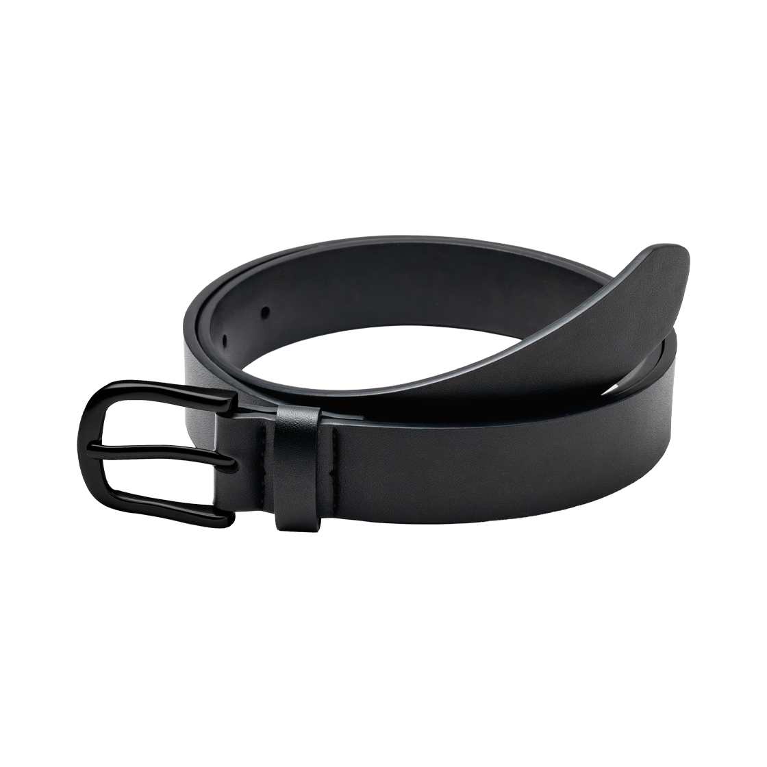 누아트스튜디오 베이직 라운드 레더 벨트 블랙 블랙무광(NUARTSTUDIO Basic Round Leather Belt Black Matte Black)