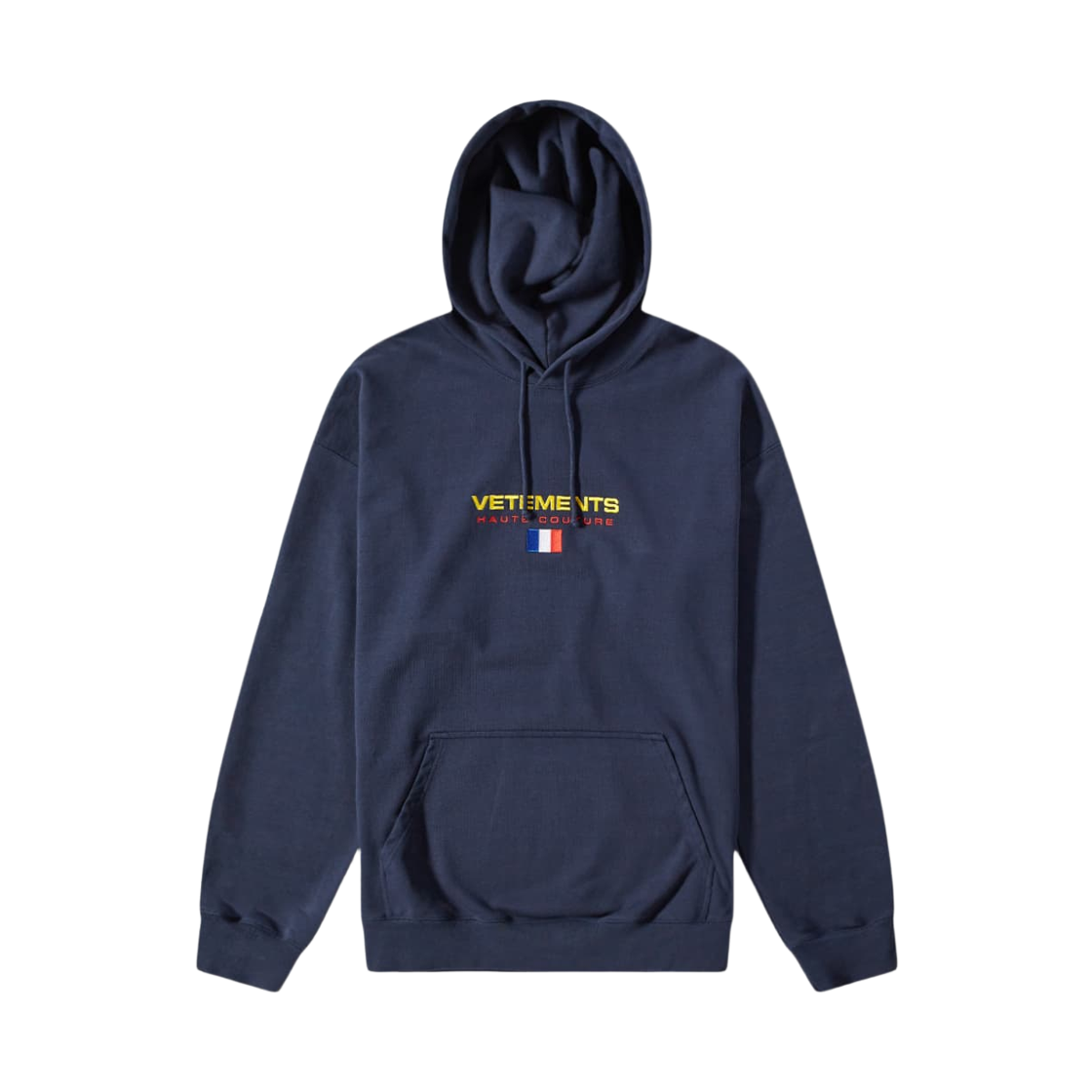베트멍 오뜨 구뛰르 로고 후디 네이비(Vetements Haute Couture Logo Hoodie Navy)