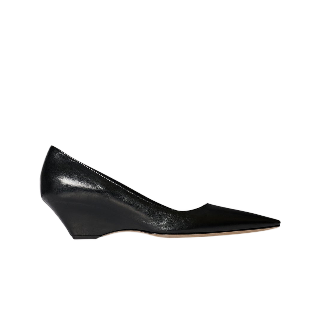 (W) 더 로우 리사 웨지 힐 블랙((W) The Row Liisa Wedge Heel Black)