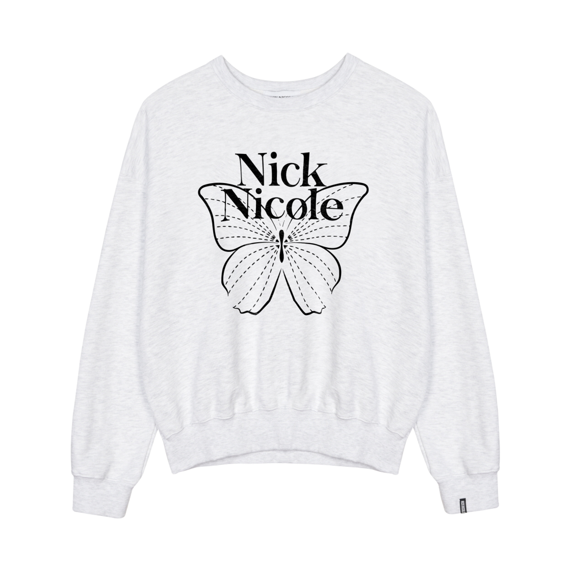 NWK1TS021_MGB NICK&NICOLE Butterfly Signature Sweatshirt Melange Black