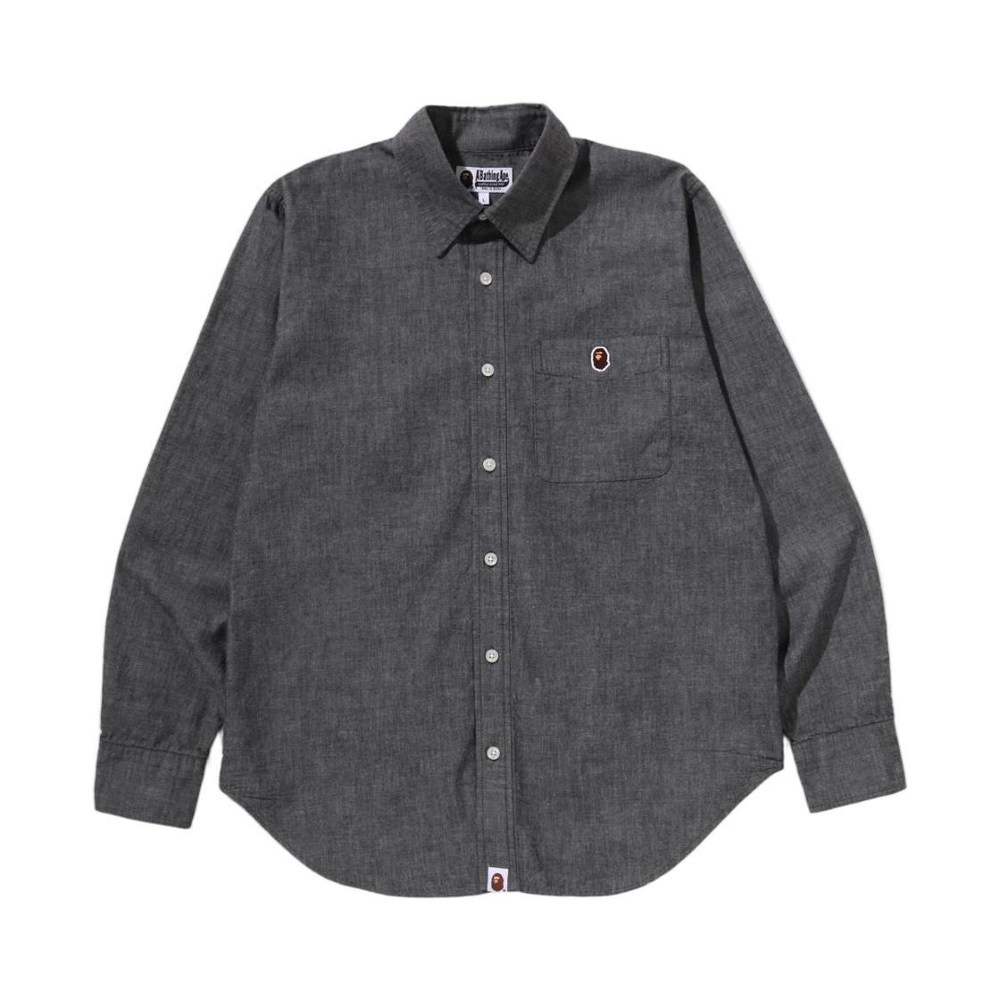 베이프 원 포인트 샴브레이 셔츠 블랙(BAPE One Point Chambray Shirt Black)