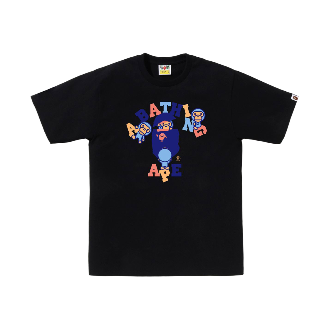 - BAPE Colors College Milo T-Shirt Black