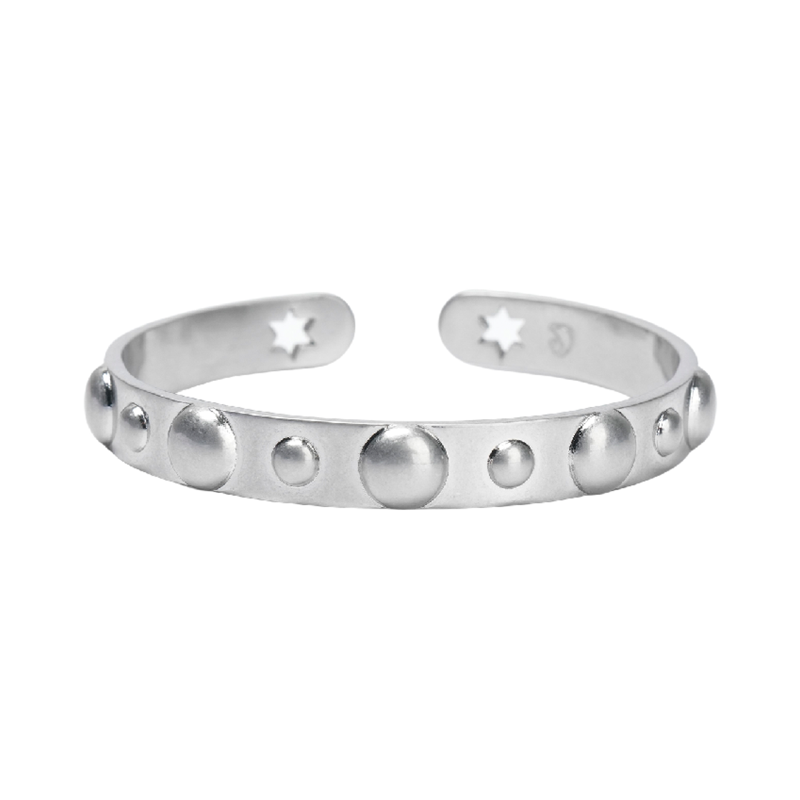 코이세이오 라운디드 스터드 뱅글 크롬(COYSEIO Rounded Stud Bangle Chrome)