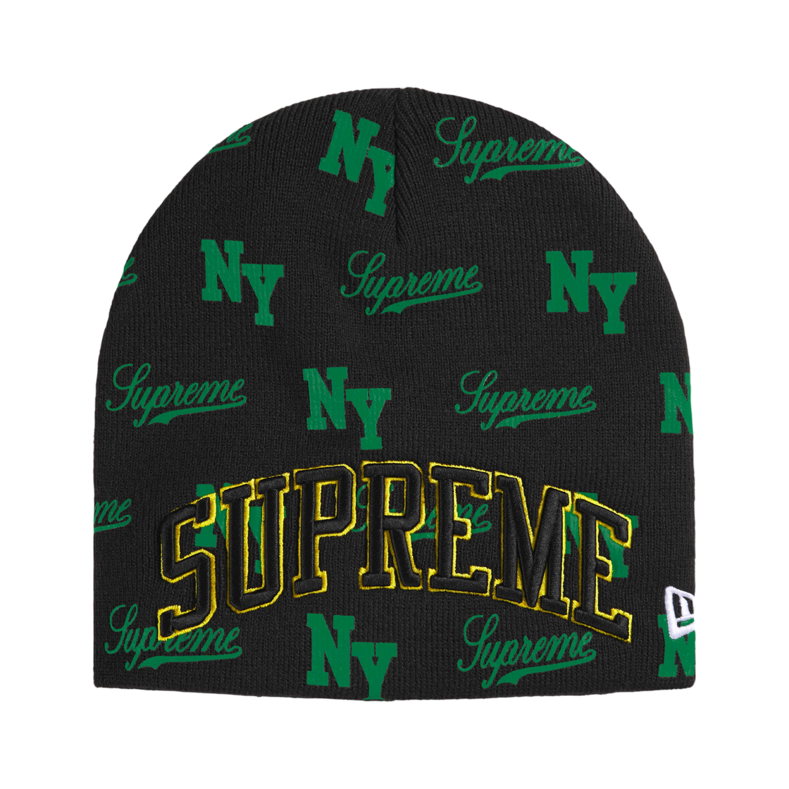 - Supreme New Era Monogram Beanie Black - 26SS