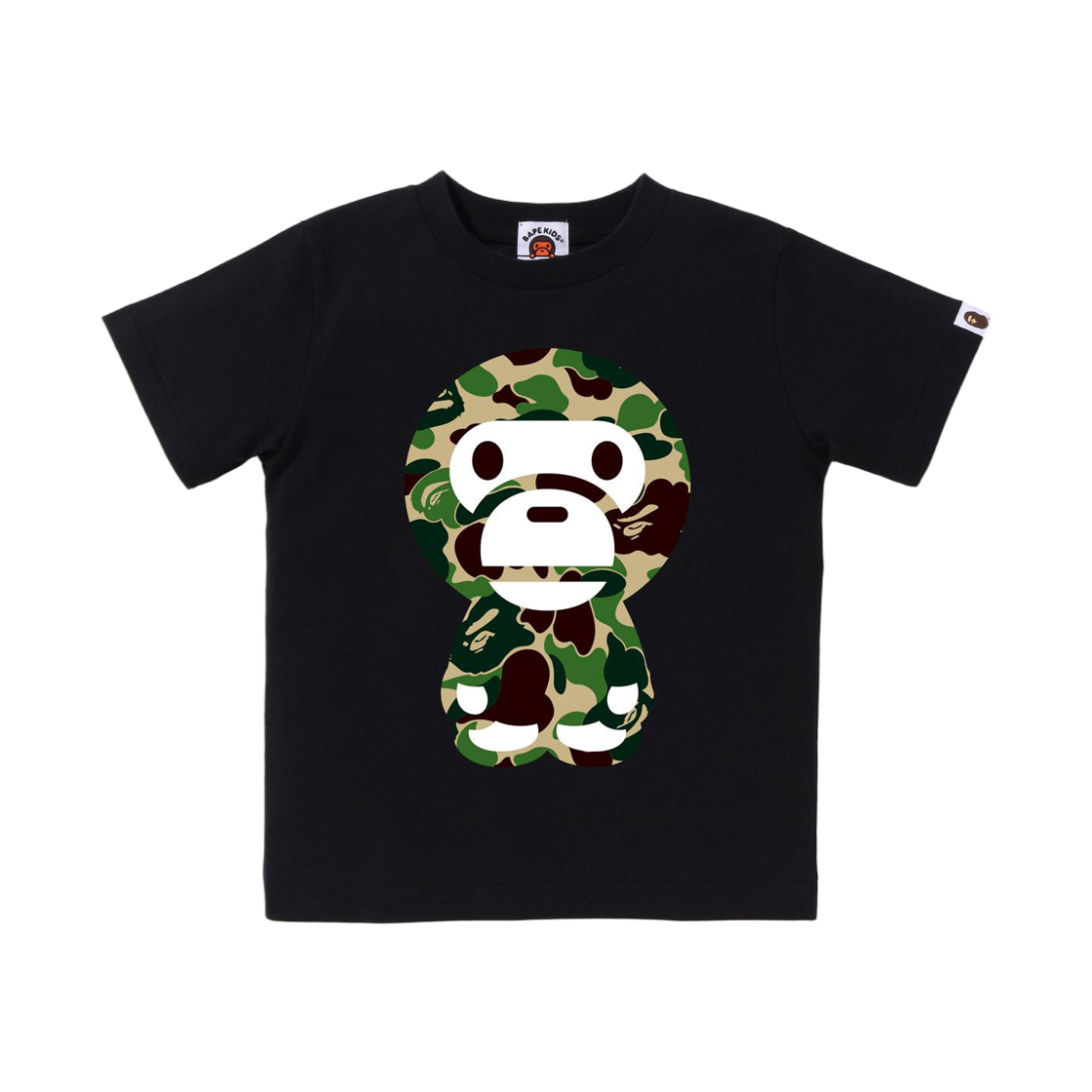 - (Kids) BAPE ABC Camo Big Baby Milo T-Shirt Black Green