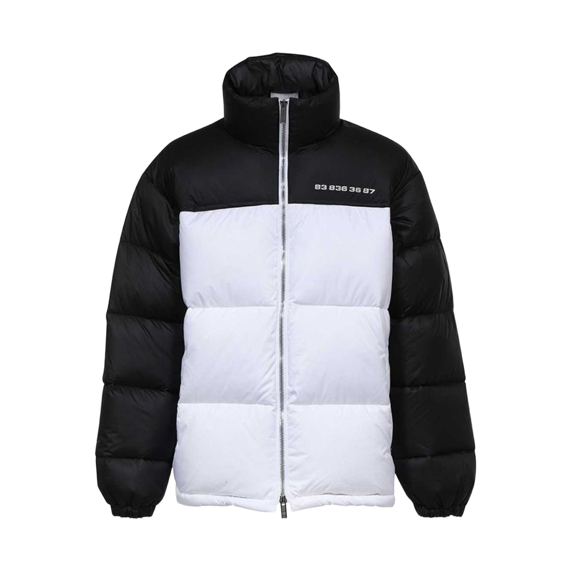 베트멍 바코드 다운 자켓 블랙 화이트(Vetements Barcode Down Jacket Black White)