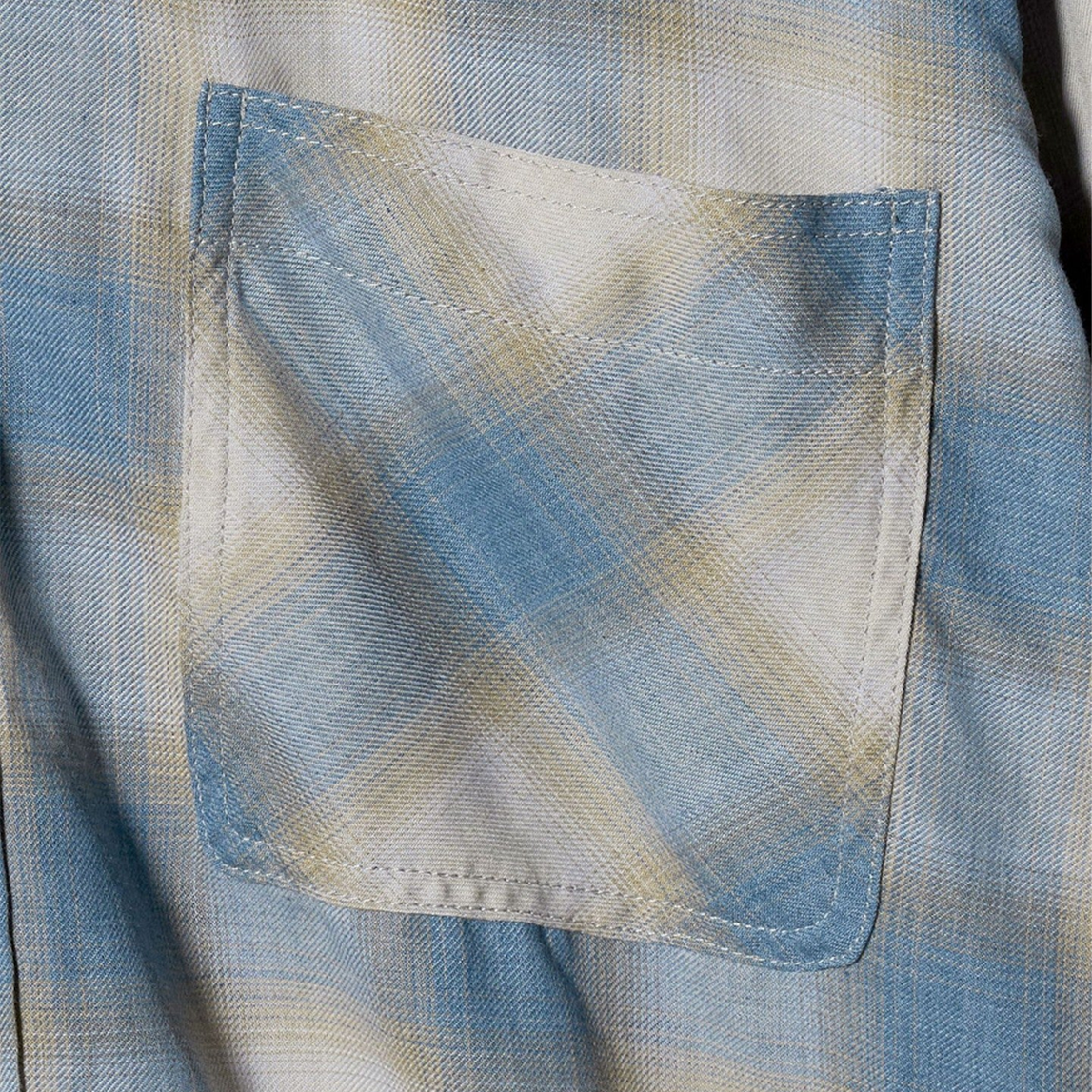 캘리포니아 제너럴 스토어 옴브레 체크 2 포켓 셔츠 코발트 - 26FW(California General Store Ombre Check 2 Pocket Shirt Cobalt - 26FW) - 6