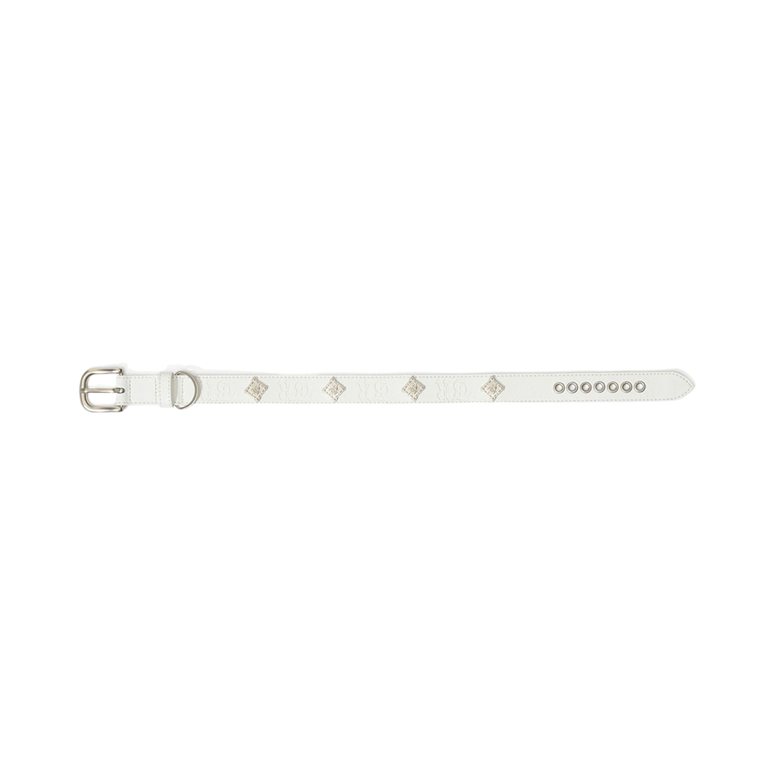 비에스래빗 시그너쳐 리벳 비건 레더 독 카라 화이트(Bsrabbit Signature Rivet Vegan Leather Dog Collar White) - 3