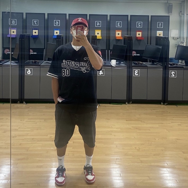 Supreme Mitchell & Ness Downtown Hell Baseball Jersey Black - 23FW 착용 스타일