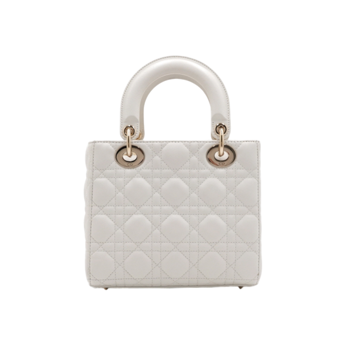 IT2CGUCSVWSN Dior M0538OCAL White Lambskin Lady Dior Small MY ABCDIOR Gold Tote & Shoulder Bag