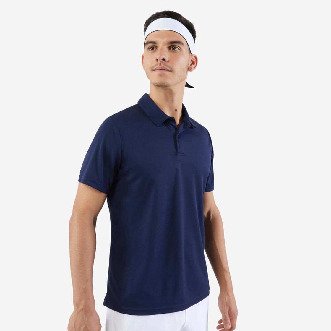 데카트론 남성 테니스 폴로 반팔 셔츠 에센셜 100 스틸 블루(DECATHLON Tennis Short-Sleeve Polo Shirt Essential 100 Steel Blue) - 5