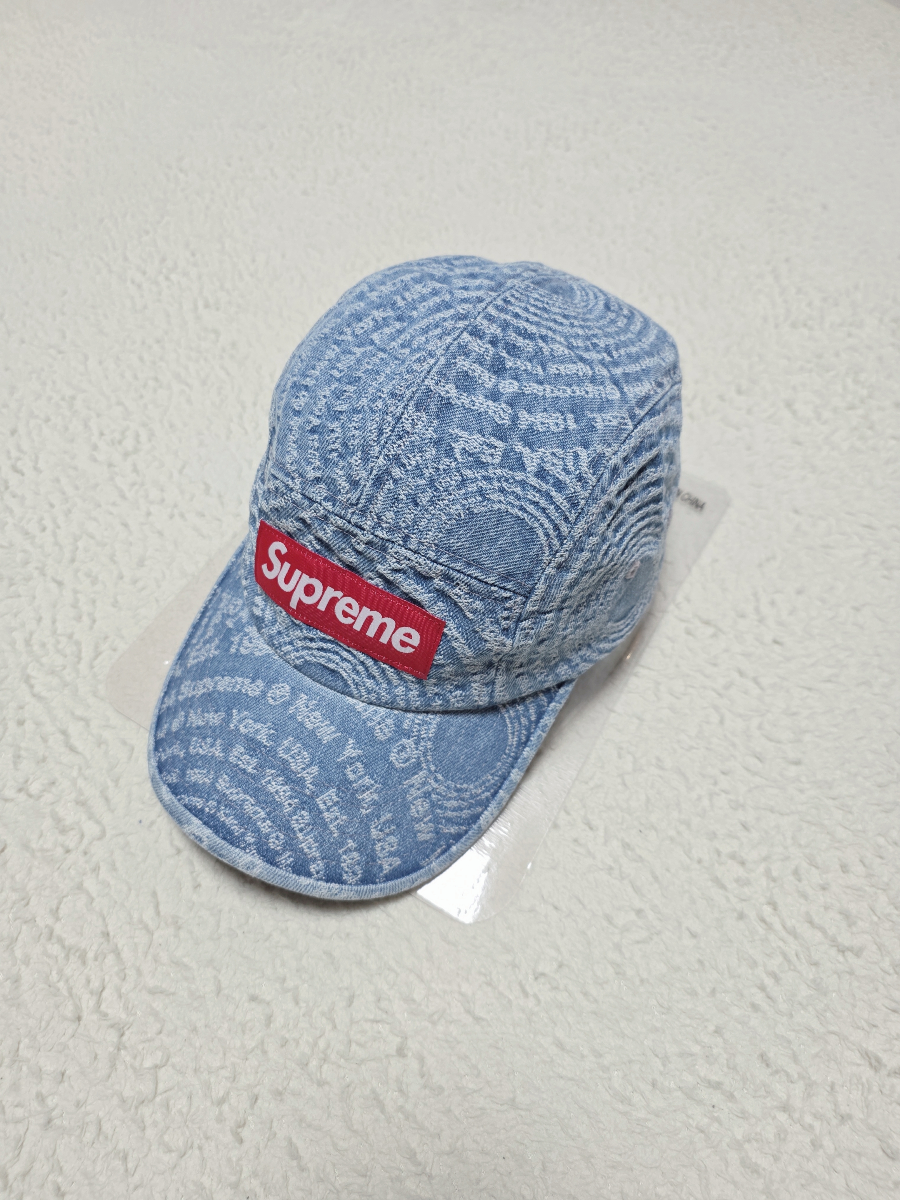 Supreme Circles Jacquard Denim Camp Cap Blue - 21FW 착용 스타일 - 1