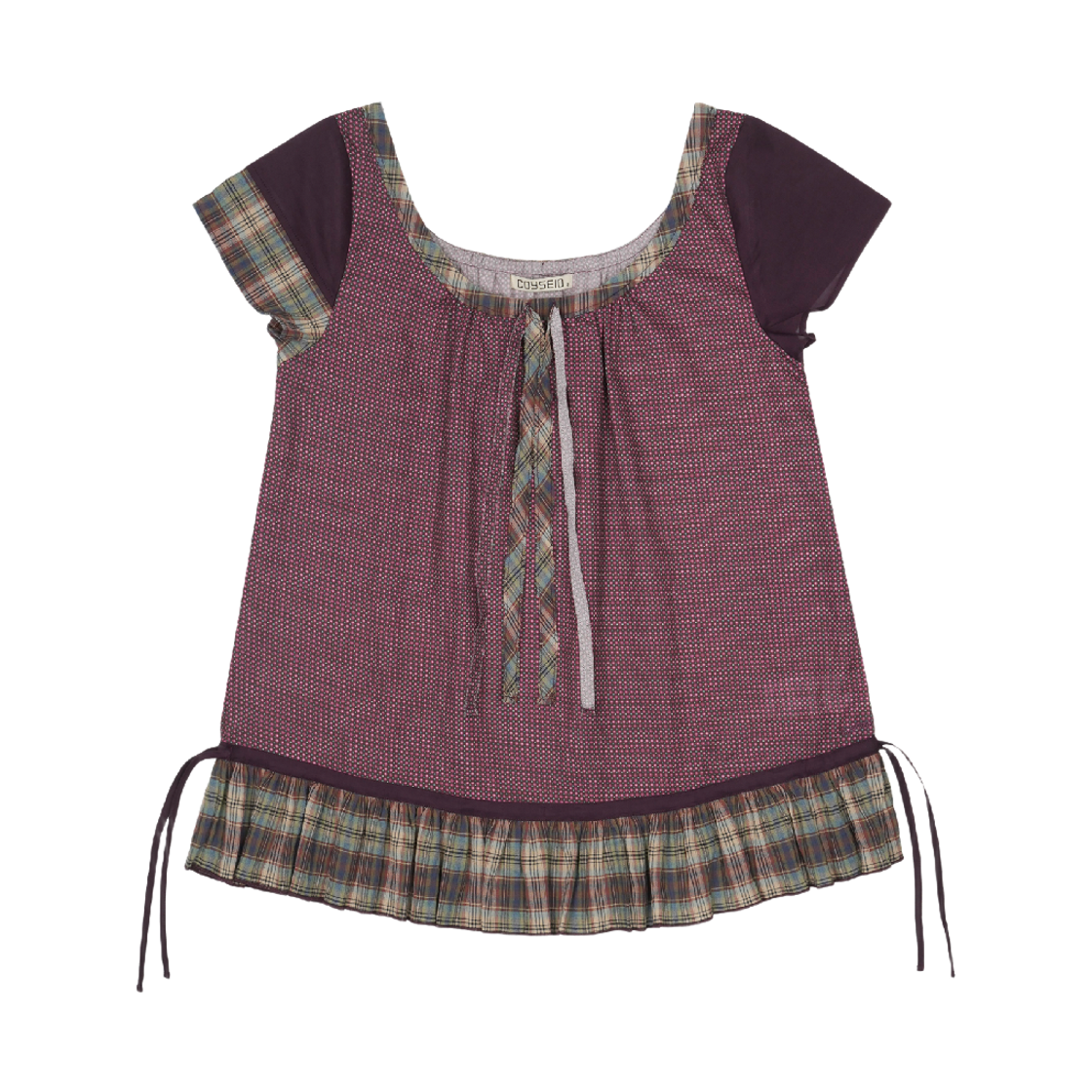 코이세이오 스트랩 셔링 블라우스 퍼플(COYSEIO Strap Shirring Blouse Purple)