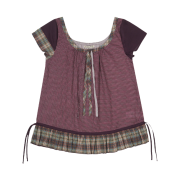 COYSEIO Strap Shirring Blouse Purple