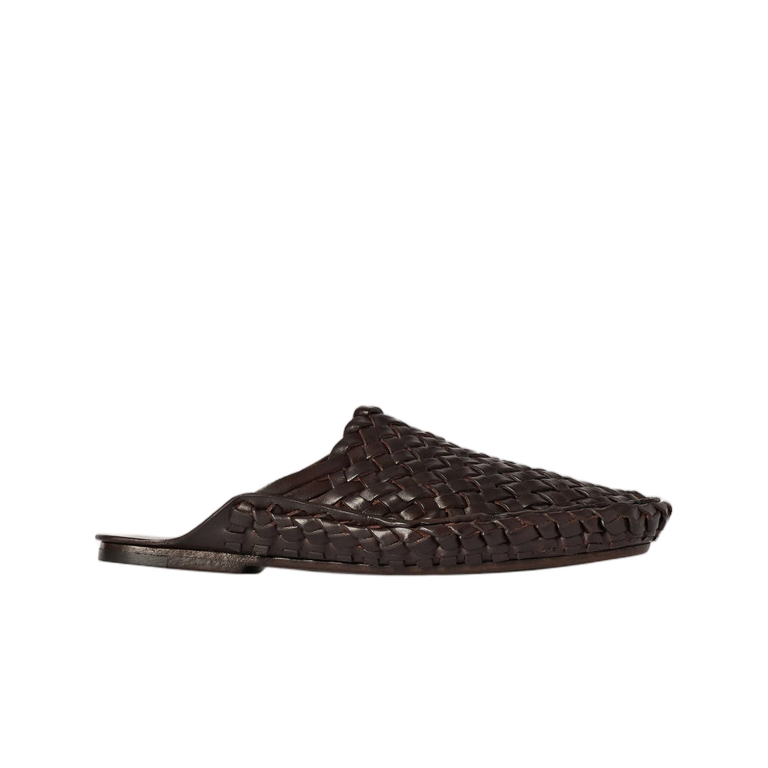 더 로우 우븐 슬립 온 슈 래커 브라운(The Row Woven Slip On Shoe Lacquer Brown)