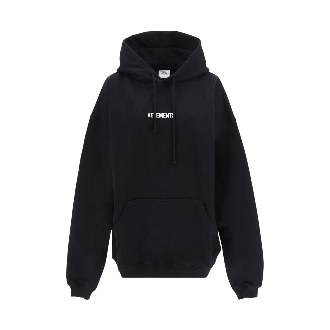 베트멍 로고 라벨 후드 블랙 화이트(Vetements Logo Label Hoodie Black White)