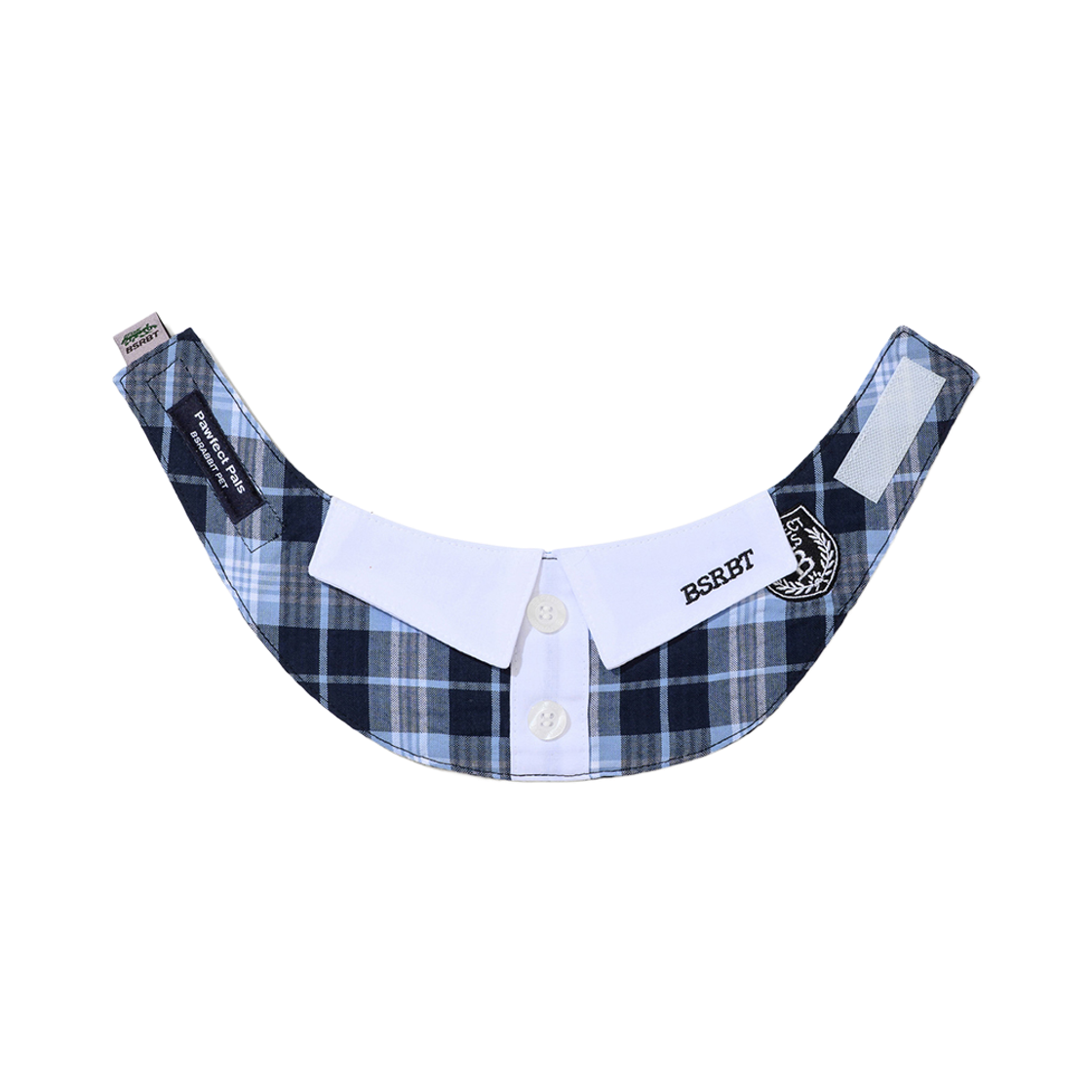 비에스래빗 펫 넥 카라 체크 블루(Bsrabbit Pet Neck Collar Check Blue) - 1