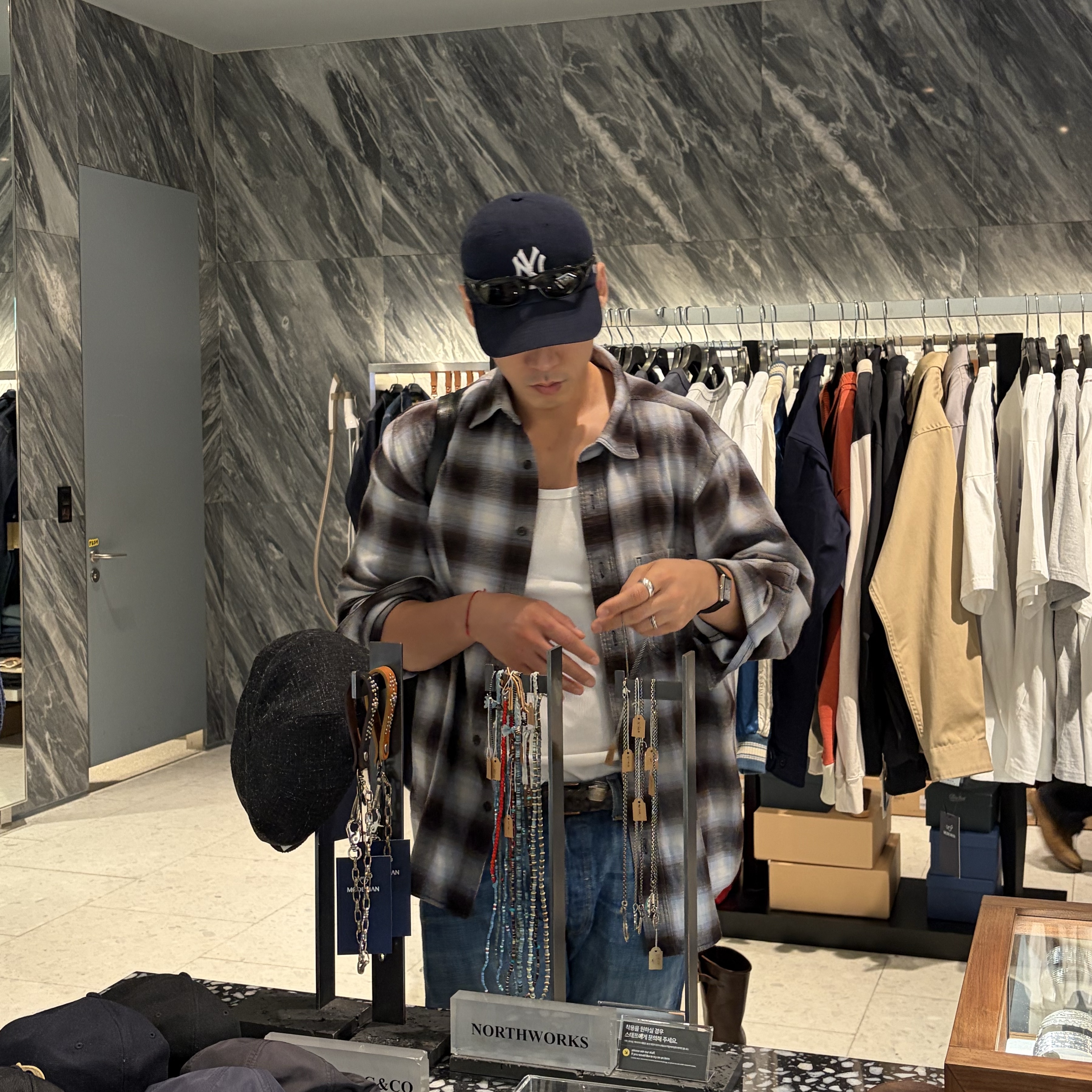 47 Brand New York Yankees Clean Up Navy 착용 스타일